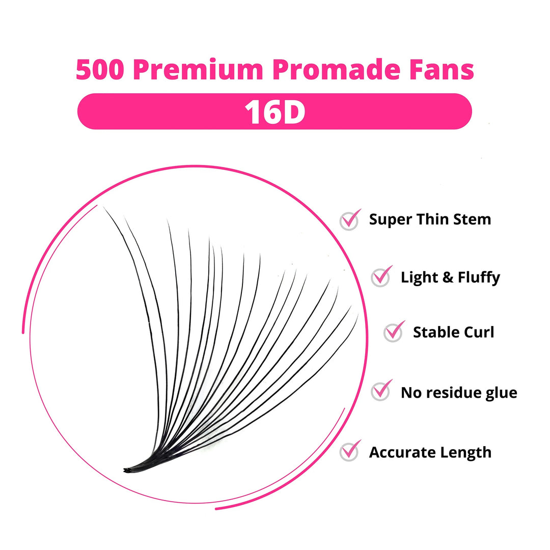 PROMADE FANS 16D | 500FANS - easynicelash