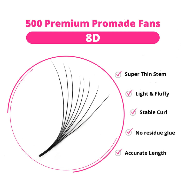 PROMADE FANS 8D | 500FANS - easynicelash