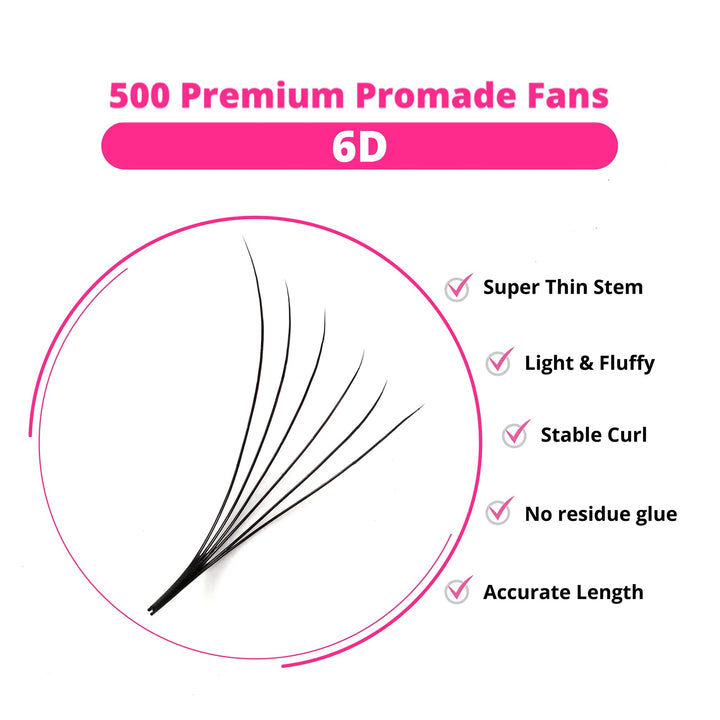 PROMADE FANS 6D | 500FANS - easynicelash